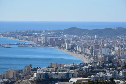 Coastal Cityscape with Beach and Sea View