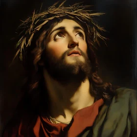 Reflective Classic Portrait with Crown of Thorns