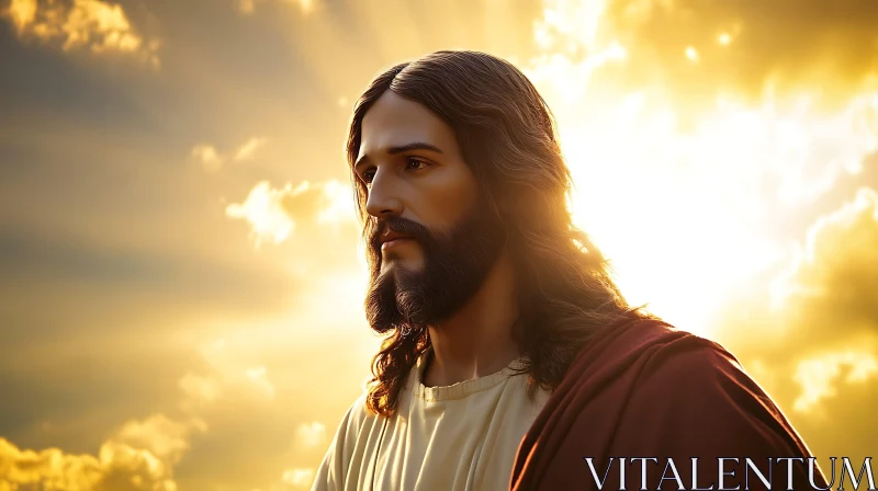 Divine Jesus in Radiant Sunlight AI Image