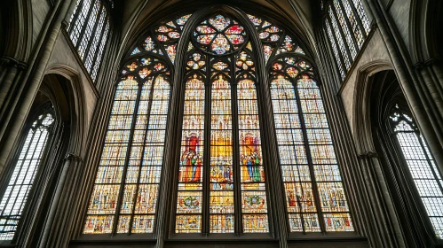 Gothic Cathedral's Stained Glass Masterpieces