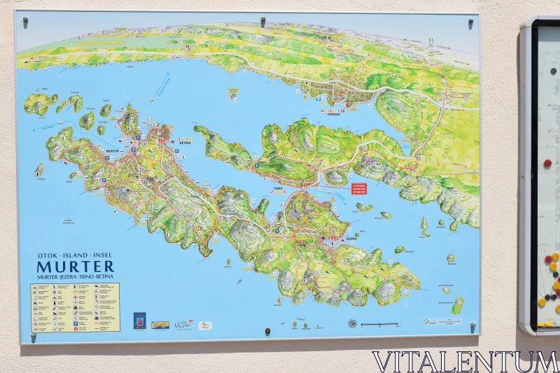 Murter Island Map Overview Free Stock Photo