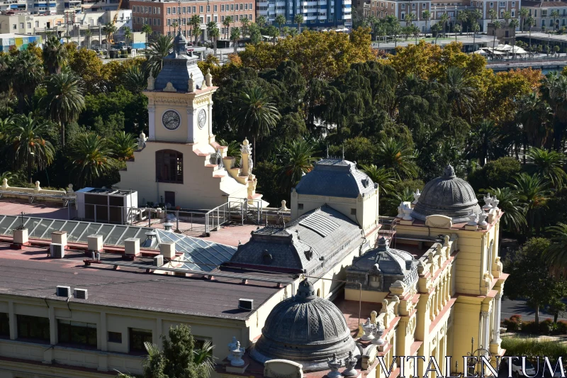 Malaga's Iconic Clock Tower Free Stock Photo