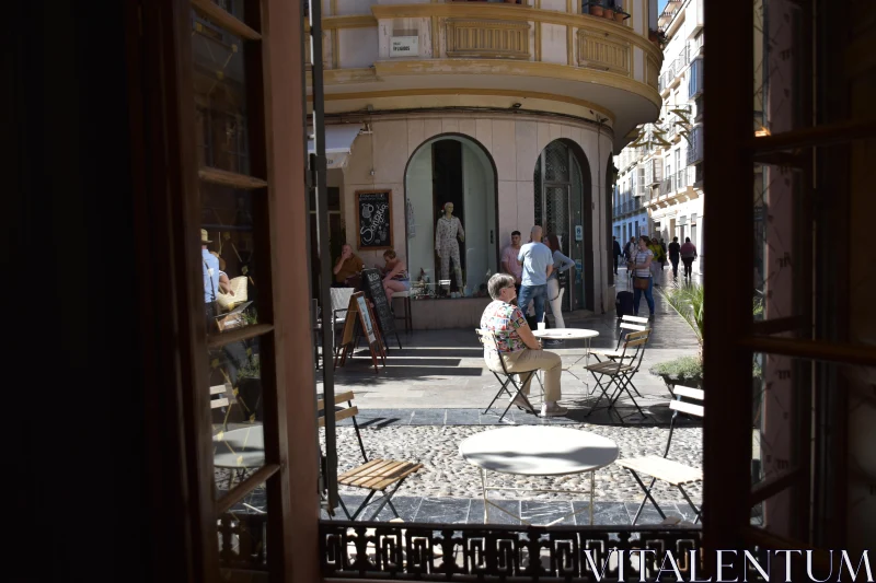 PHOTO City Streetside Cafe in Europe