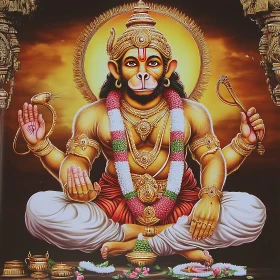 Sacred Portrait of Hanuman