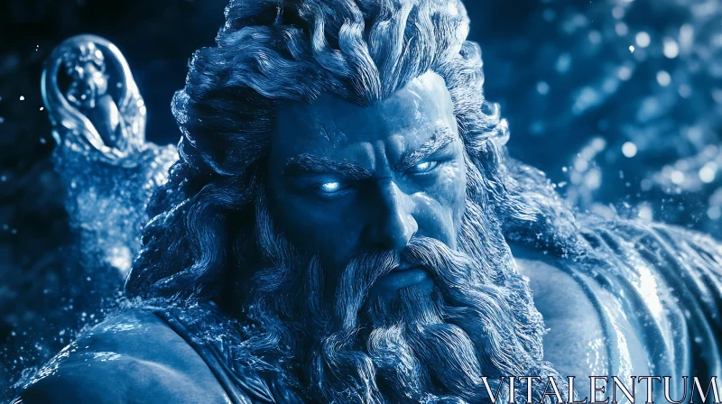 Divine Figure with Glowing Eyes and Ethereal Blue Aura Divine Figure with Glowing Eyes and Ethereal Blue Aura