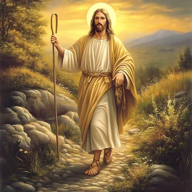 Spiritual Figure with Shepherd's Staff