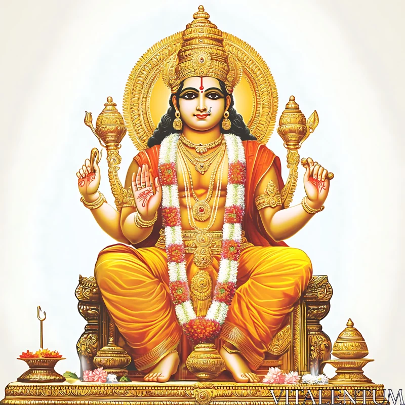 Divine Hindu Deity with Majestic Ornaments