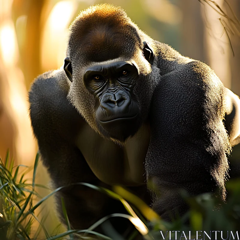 Powerful Gorilla in the Wilderness