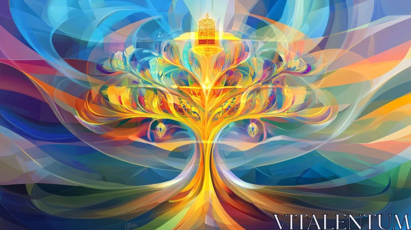 Surreal Colorful Abstract Tree