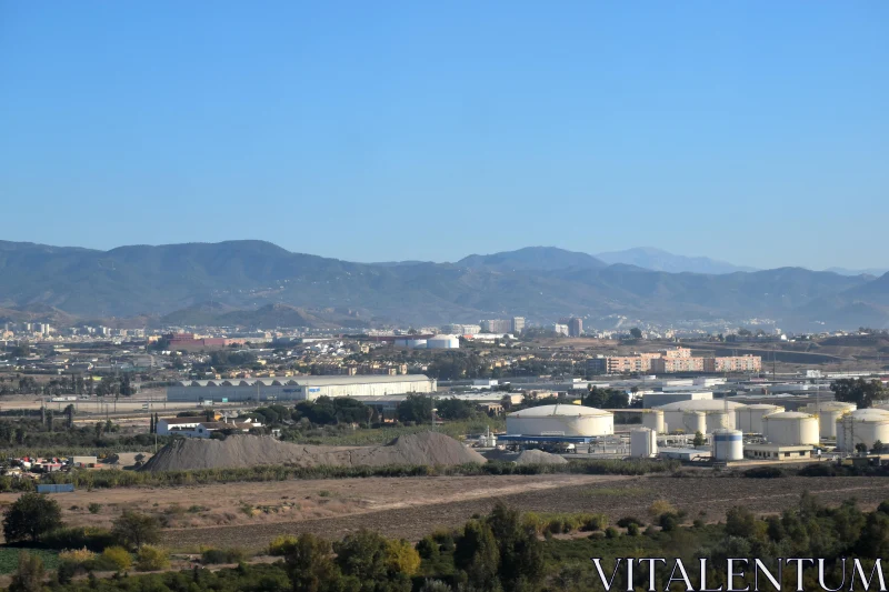 Mountainous Industrial Vista Free Stock Photo