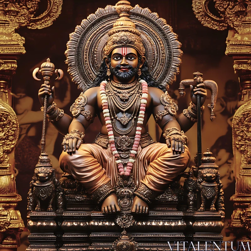 AI ART Ornate Hindu Deity Statue with Elaborate Details