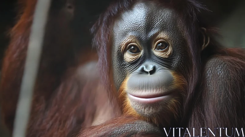 AI ART Expressive Orangutan Close-up