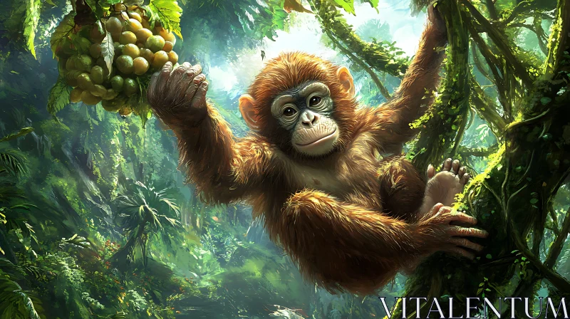 AI ART Tropical Jungle Monkey in Nature