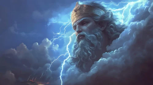 Divine Deity in Thunderstorm