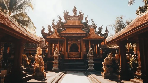 Beautiful Traditional Temple with Lush Surroundings