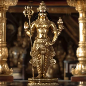 Ornate Gold Mythological Sculpture