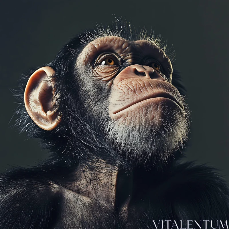 AI ART Chimpanzee Face Portrait