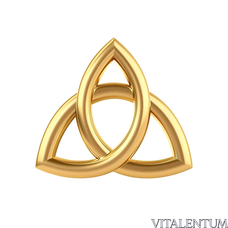 Triquetra Symbol in Gold AI Image