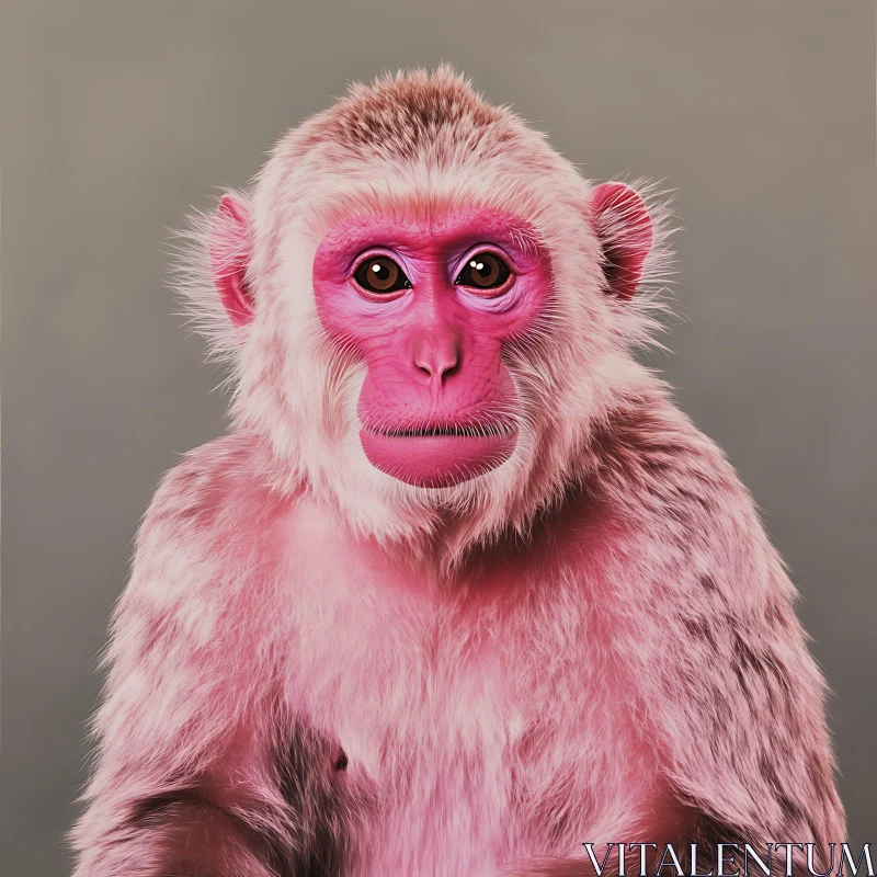 AI ART Expressive Pink Facial Features of a Monkey