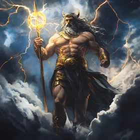 Mythological God with Lightning Power