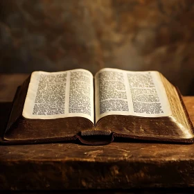 Timeworn Book on Antique Table