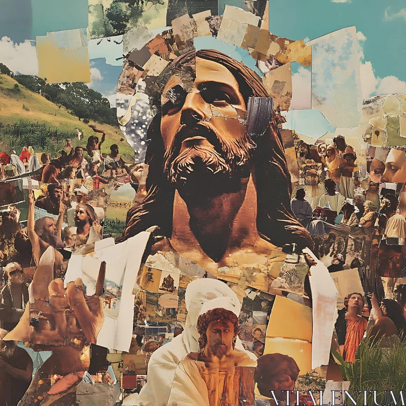 Mosaic Collage of Jesus Christ AI Image