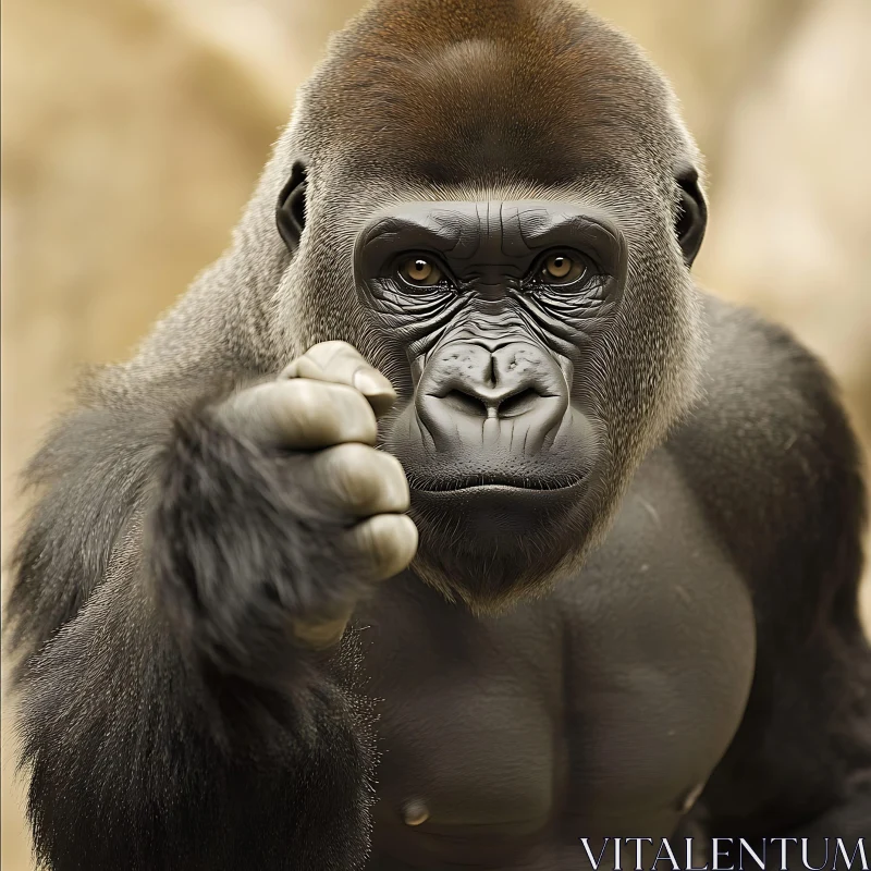 AI ART Gorilla Close-Up with Intense Expression