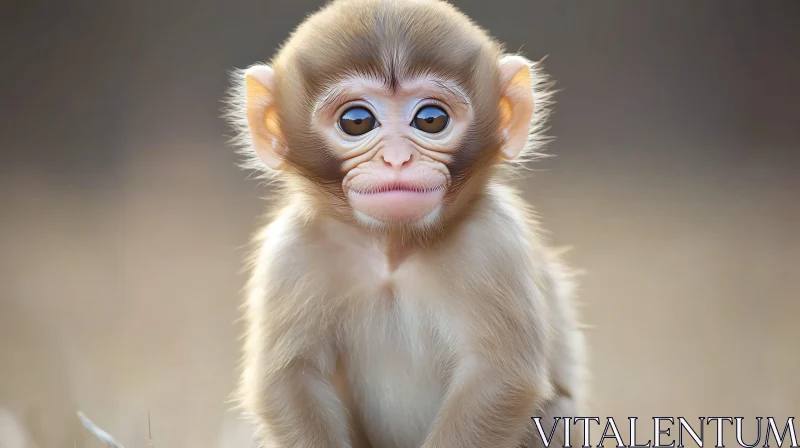 AI ART Cute Young Monkey Portrait