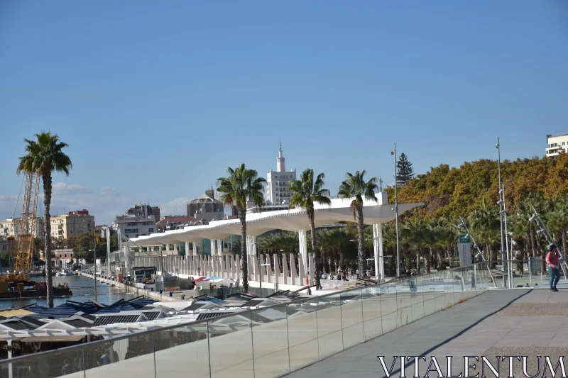 Modern Architecture at Malaga's Harbor Free Stock Photo