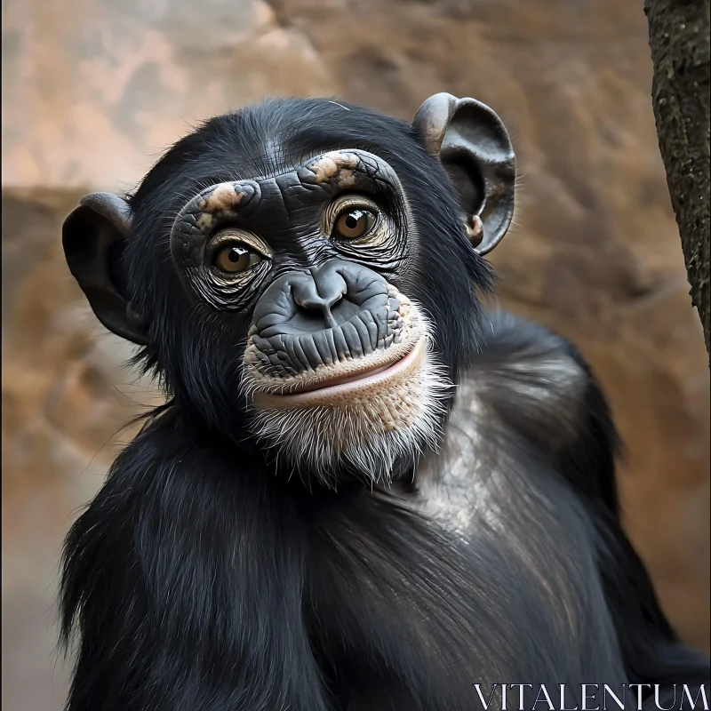 AI ART Chimpanzee in Deep Thought