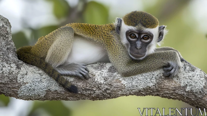 AI ART Monkey Relaxing in Natural Habitat