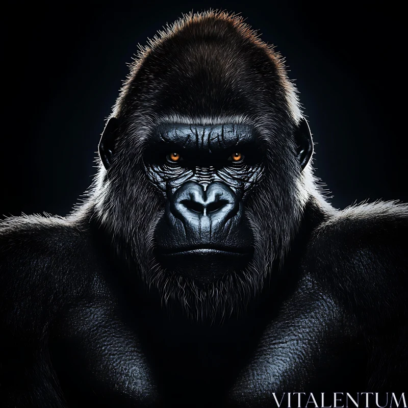 AI ART Majestic Gorilla Close-Up with Powerful Gaze