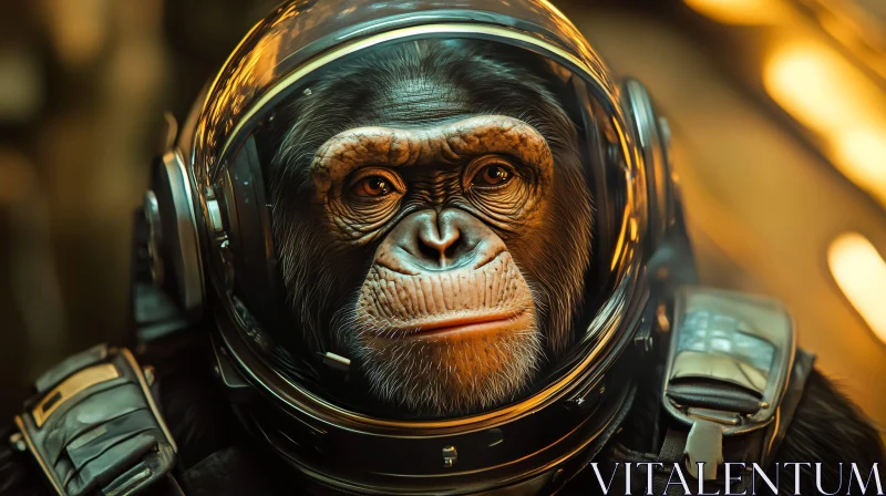 AI ART Chimpanzee Astronaut