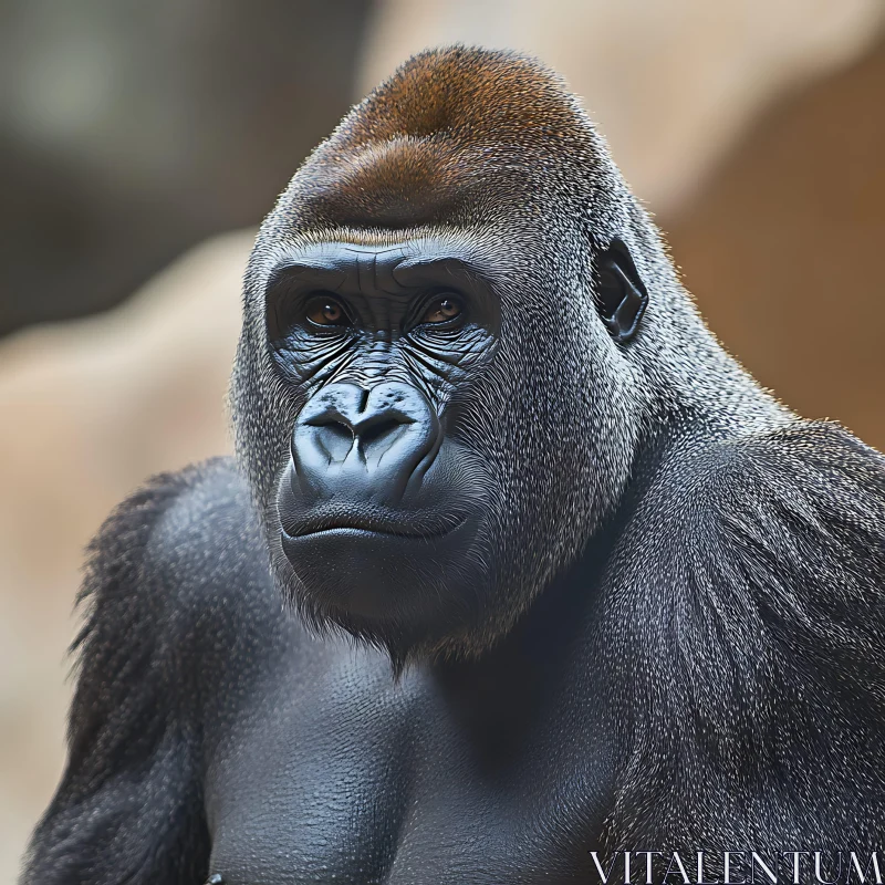 AI ART Gorilla Close-Up in Natural Habitat