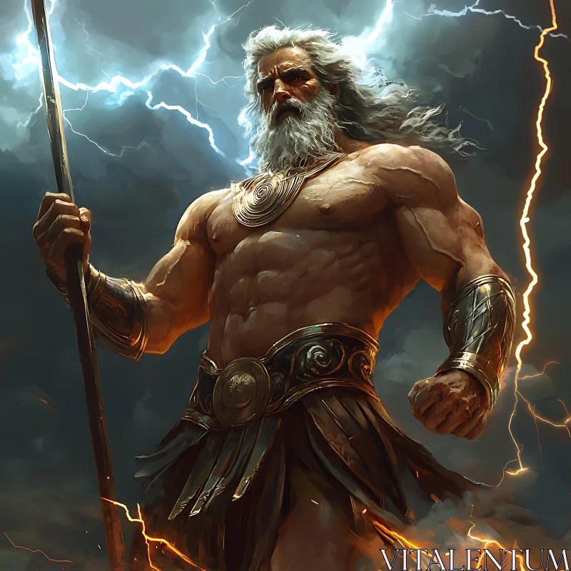 AI ART Thunder God in a Stormy Sky