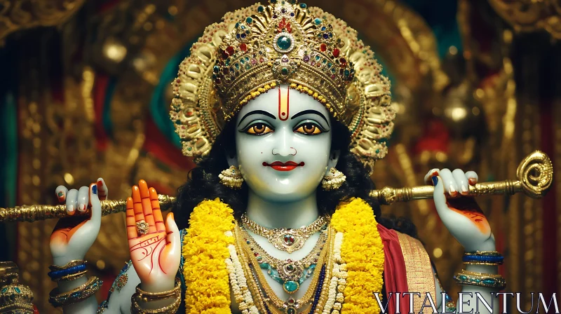 Divine Hindu Deity with Intricate Adornments Divine Hindu Deity with Intricate Adornments