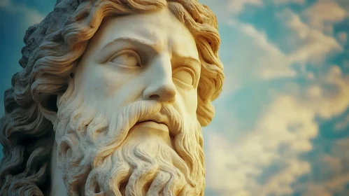 Classical Greek Marble Statue Detailed View