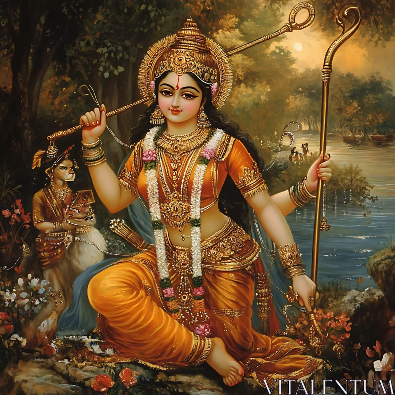 Goddess Adorned with Gold by the River Goddess Adorned with Gold by the River