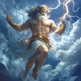 Powerful Deity Commanding Lightning