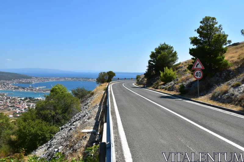 Picturesque Coastal Highway Free Stock Photo