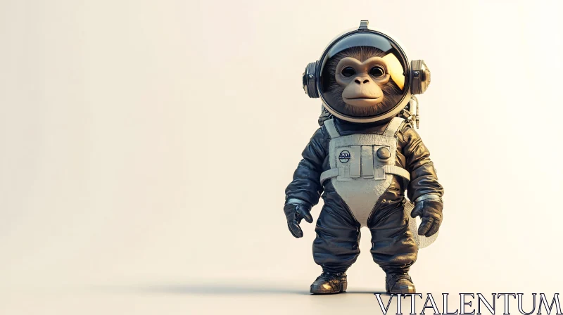 AI ART Adorable Monkey in Astronaut Attire