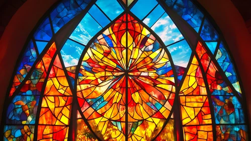 Vibrant Geo Pattern Stained Glass Art