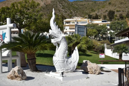 Dragon Sculpture in Scenic Garden