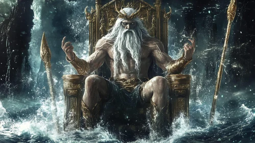 Powerful Ocean Deity with Trident