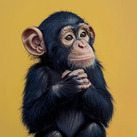 Adorable Chimpanzee Portrait in Realistic Detail