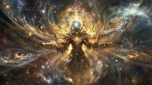 Divine Celestial Entity in Galactic Surrounding