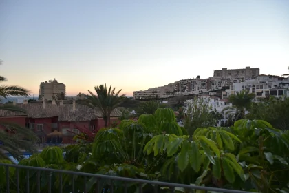 Evening Scene in Spanish Town with Sunsetting View