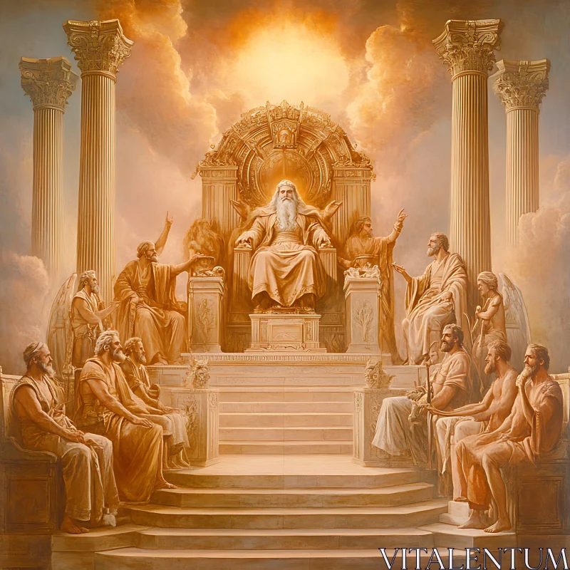 Divine Council in Ancient Setting AI Image