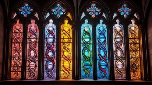 Vibrantly Colored Cathedral Stained Glass