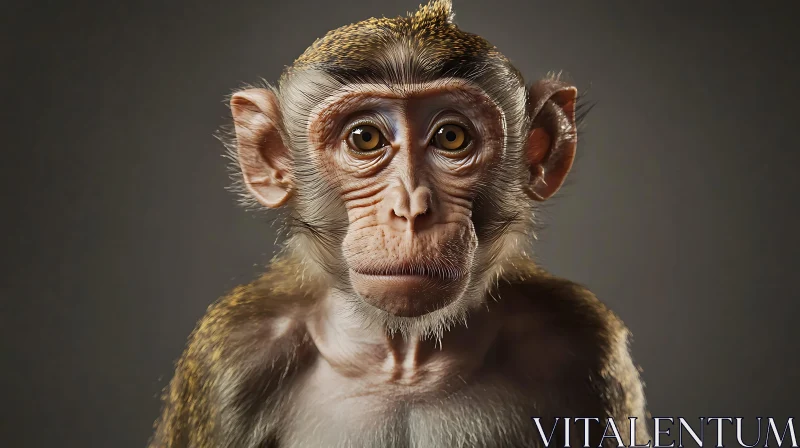 Close-Up Monkey Portrait AI Image